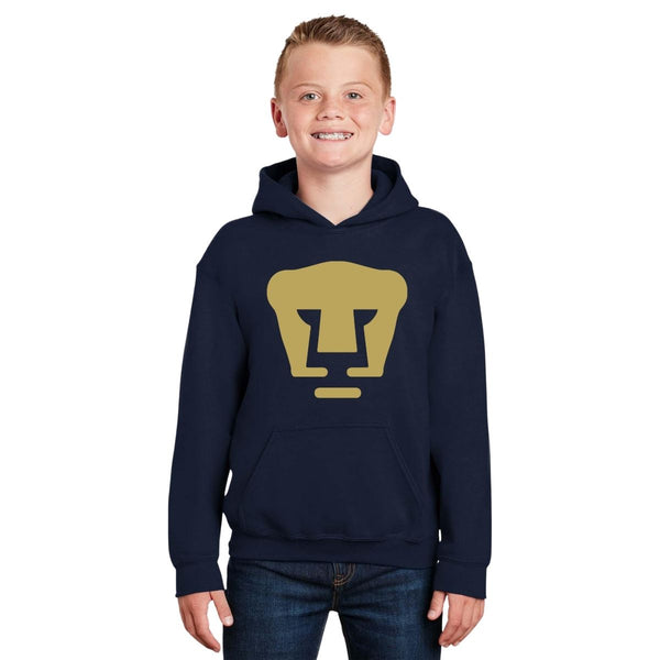 Sudadera Niños Hoodie Pumas UNAM Logo Vinil Dorado
