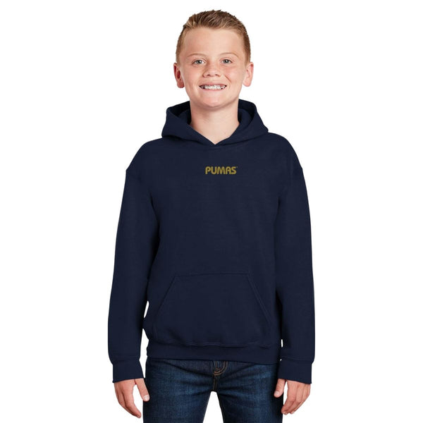 Sudadera Niños Hoodie Pumas UNAM Blank Dorado Azul