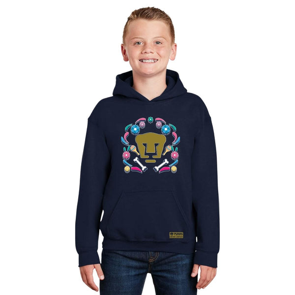 Sudadera Niños Hoodie Pumas UNAM Día de muertos festividad