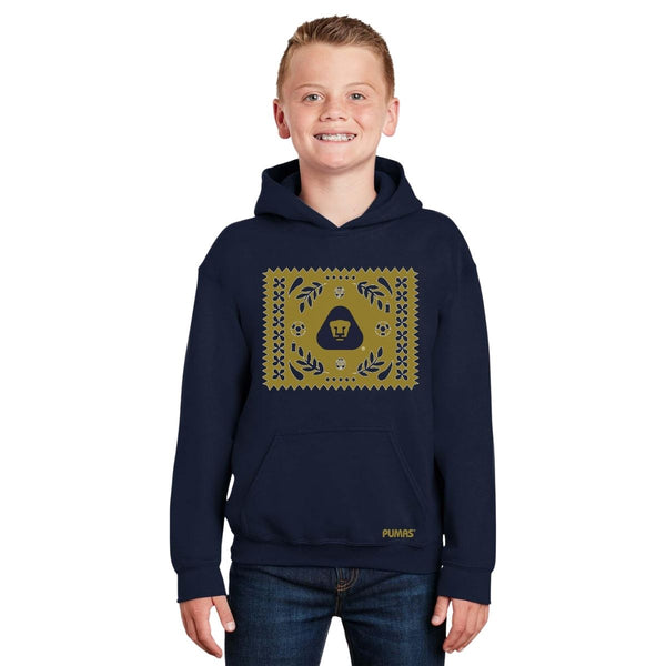 Sudadera Niños Hoodie Pumas UNAM Día de Muertos Papel