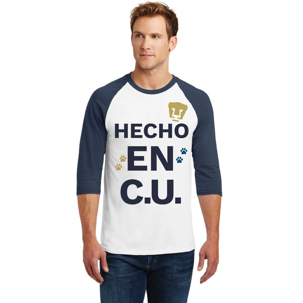 Playera Raglán Manga 3/4 Hombre Pumas UNAM Hecho en CU