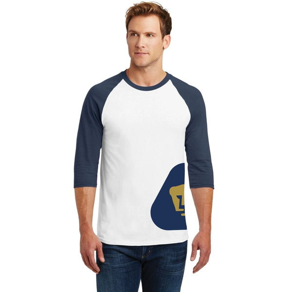 Playera Raglán Manga 3/4 Hombre Pumas UNAM Logo lateral