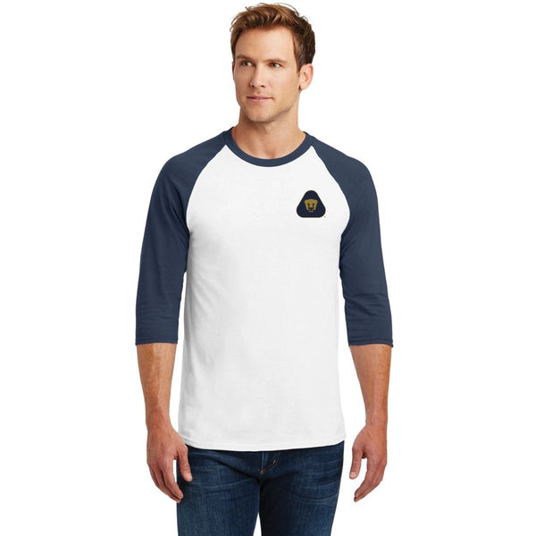 Playera Raglán Manga 3/4 Hombre Pumas UNAM Blank Triangular