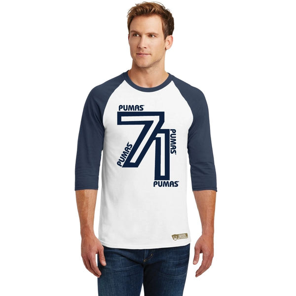 Playera Raglán Manga 3/4 Hombre Pumas UNAM 71 Aniversario