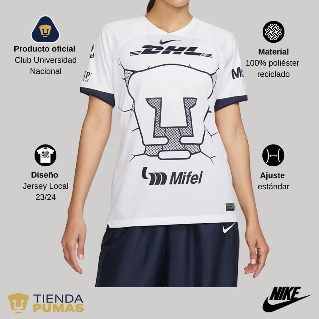 Colección V.2 Mujer - Jersey Local Nike Pumas 23/24 + ¡Playera y Bolsa Tote de Regalo!
