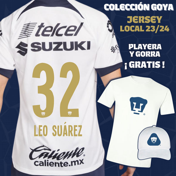 32 Leonardo Suárez - Colección Goya Hombre - Jersey Local + Playera y Gorra de Regalo