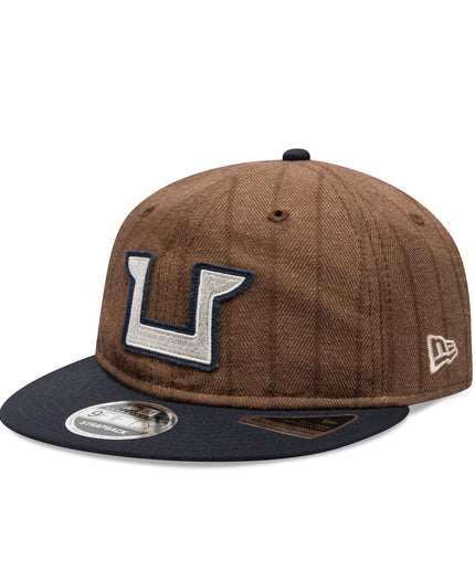 Gorra New Era 9FIFTY Retro Crown Pumas UNAM - Café Rayas Pinstripe