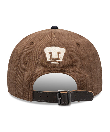 Gorra New Era 9FIFTY Retro Crown Pumas UNAM - Café Rayas Pinstripe