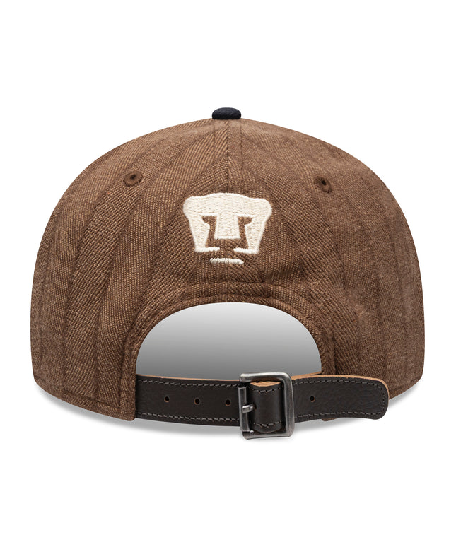Gorra New Era 9FIFTY Retro Crown Pumas UNAM - Café Rayas Pinstripe