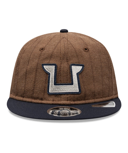 Gorra New Era 9FIFTY Retro Crown Pumas UNAM - Café Rayas Pinstripe