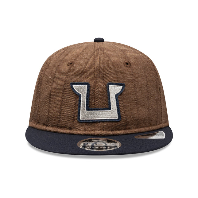 Gorra New Era 9FIFTY Retro Crown Pumas UNAM - Café Rayas Pinstripe