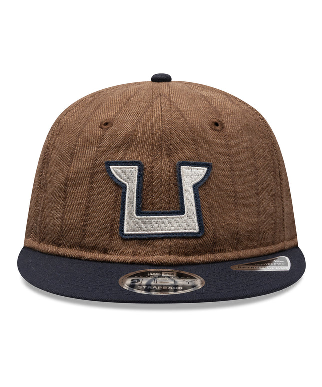 Gorra New Era 9FIFTY Retro Crown Pumas UNAM - Café Rayas Pinstripe