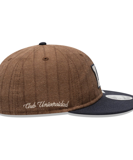 Gorra New Era 9FIFTY Retro Crown Pumas UNAM - Café Rayas Pinstripe
