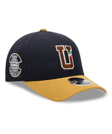 Gorra New Era 9FORTY Pumas UNAM - Azul Retro Patch
