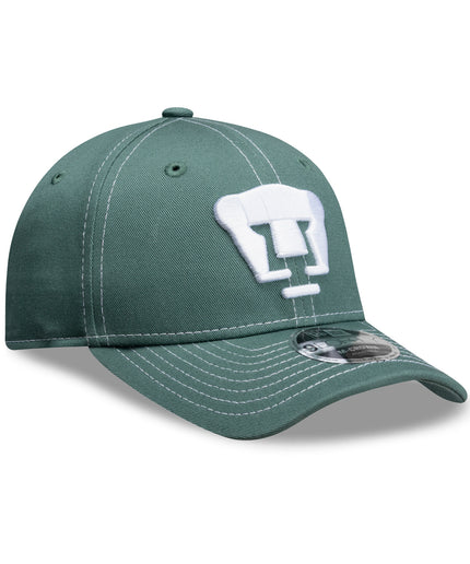 Gorra New Era 9FORTY Pumas UNAM - Verde Costura en Contraste