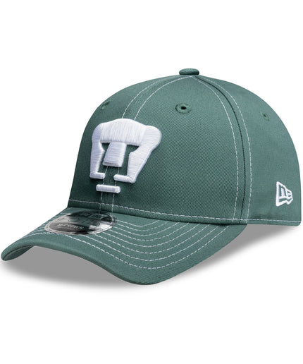 Gorra New Era 9FORTY Pumas UNAM - Verde Costura en Contraste