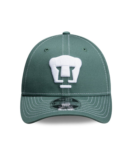 Gorra New Era 9FORTY Pumas UNAM - Verde Costura en Contraste