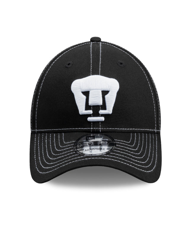 Gorra New Era 9TWENTY Pumas UNAM - Negra Costura en Contraste