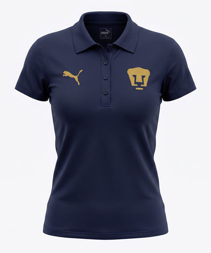Playera Polo Pumas Teamwear para Mujer - Azul Marino