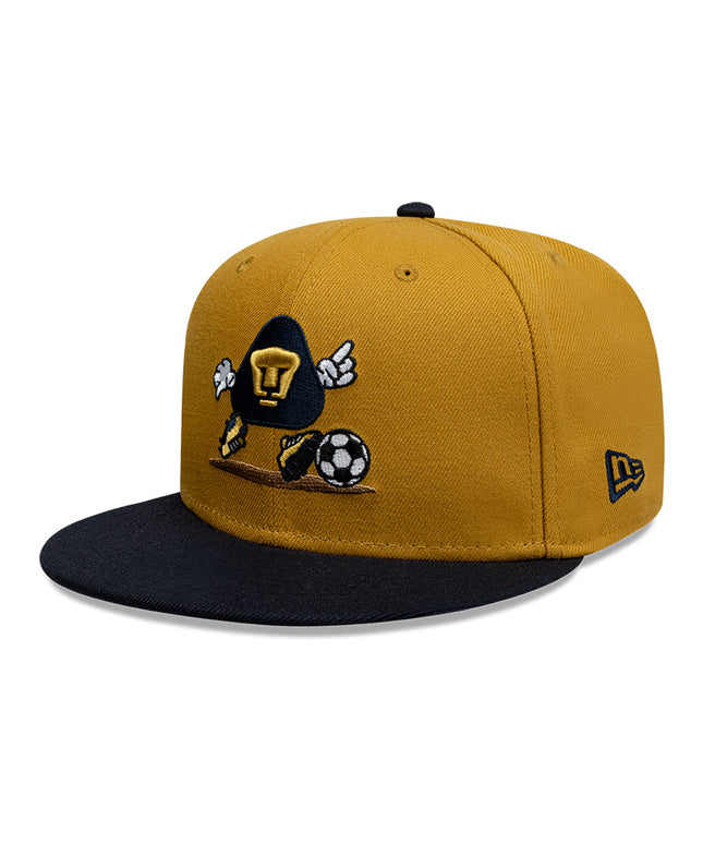 GORRA NEW ERA 59FIFTY PUMAS UNAM GRÁFICO CARTOON – BLANCO