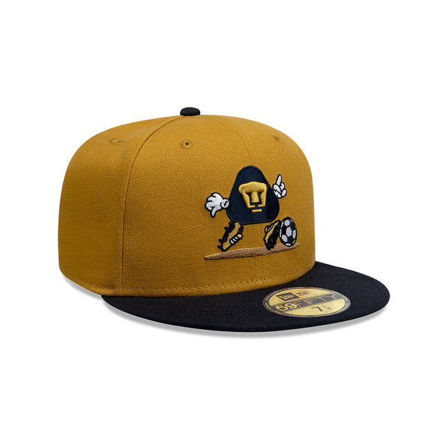 GORRA NEW ERA 59FIFTY PUMAS UNAM GRÁFICO CARTOON – BLANCO