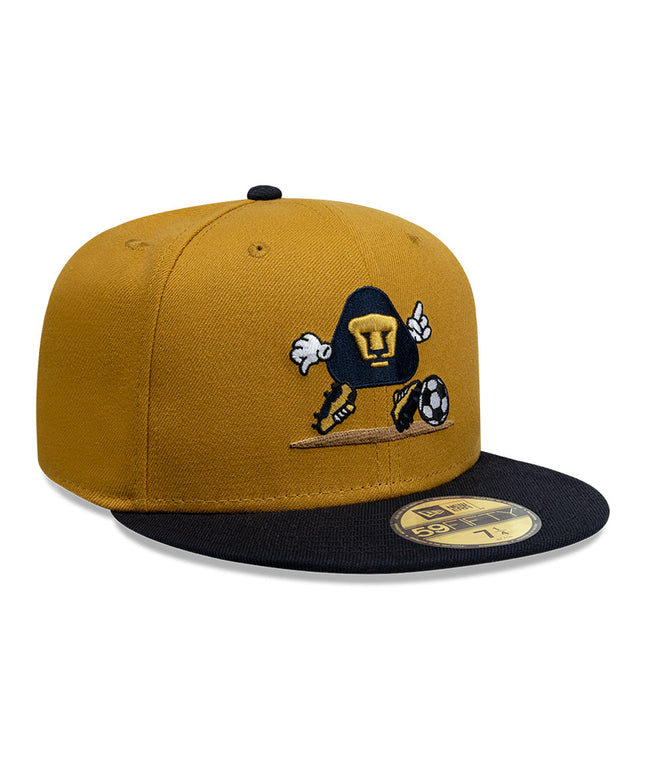 GORRA NEW ERA 59FIFTY PUMAS UNAM GRÁFICO CARTOON – BLANCO