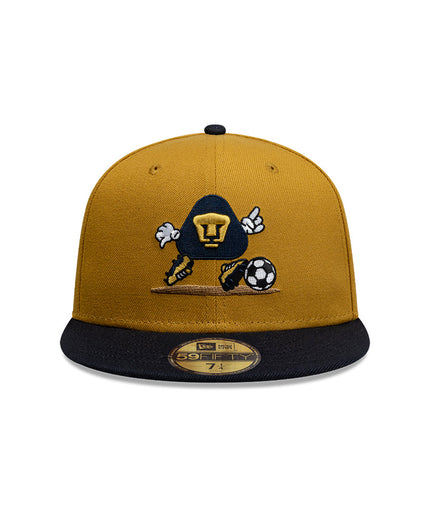 GORRA NEW ERA 59FIFTY PUMAS UNAM GRÁFICO CARTOON – BLANCO