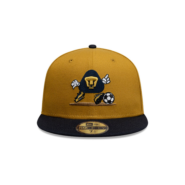 GORRA NEW ERA 59FIFTY PUMAS UNAM GRÁFICO CARTOON – BLANCO