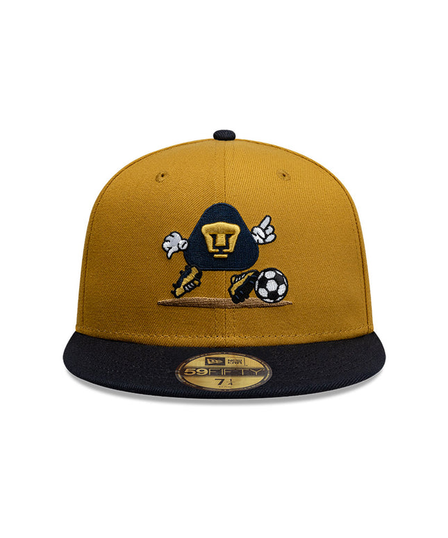 GORRA NEW ERA 59FIFTY PUMAS UNAM GRÁFICO CARTOON – BLANCO