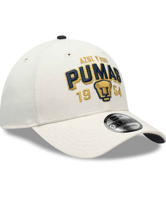 GORRA NEW ERA 9FORTY PUMAS UNAM WORDMARK TEMPORADA – BLANCO