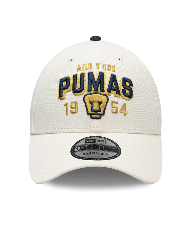 GORRA NEW ERA 9FORTY PUMAS UNAM WORDMARK TEMPORADA – BLANCO