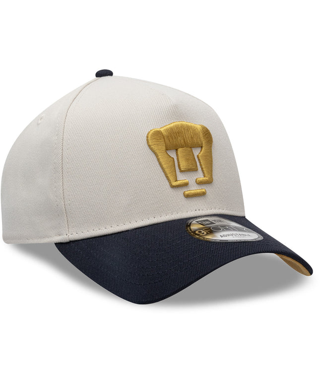 GORRA NEW ERA 9FORTY A-FRAME BICOLOR PUMAS UNAM – BEIGE