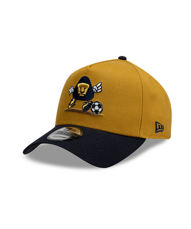 GORRA NEW ERA 9FORTY A-FRAME PUMAS UNAM GRÁFICO CARTOON – BLANCO