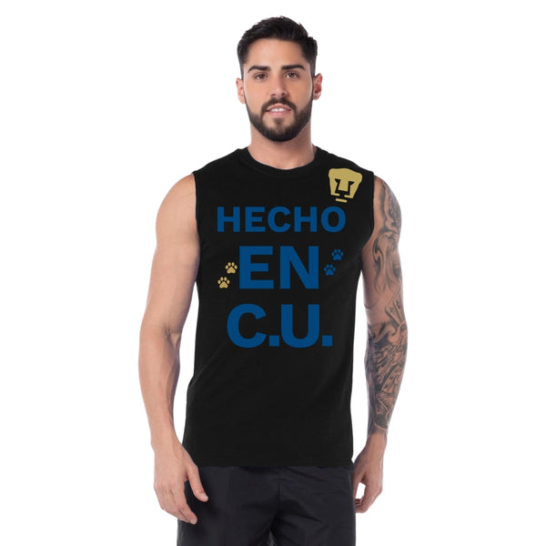 Playera Sin Manga Hombre Pumas UNAM Hecho en C.U. DTG-Vinil