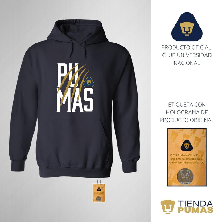 Sudaderas con gorro Hombre Pumas Zarpazo Impresión DTG Blanco
