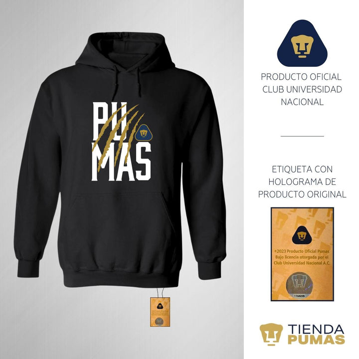 Sudaderas con gorro Hombre Pumas Zarpazo Impresión DTG Blanco