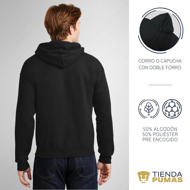 Sudaderas con gorro Hombre Pumas Zarpazo Impresión DTG Blanco