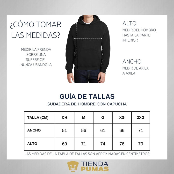 Sudaderas con gorro Hombre Pumas Zarpazo Impresión DTG Blanco