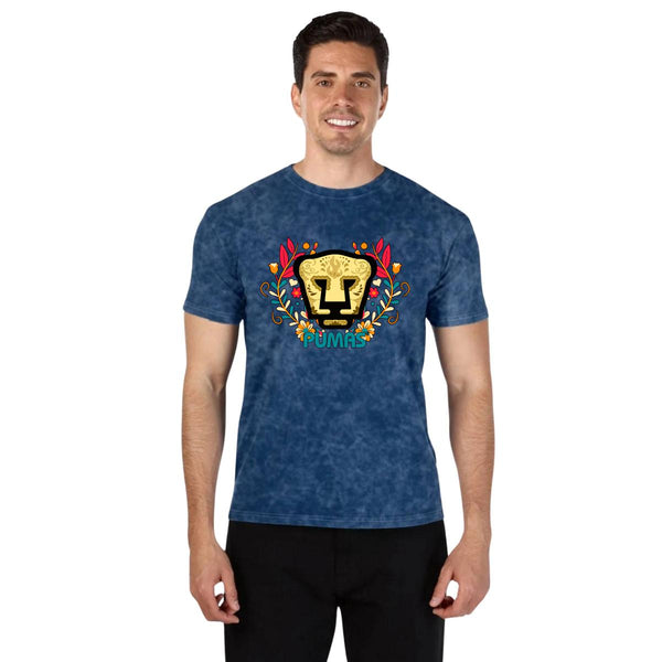 Playera Hombre Deslavada Pumas UNAM Día de Muertos
