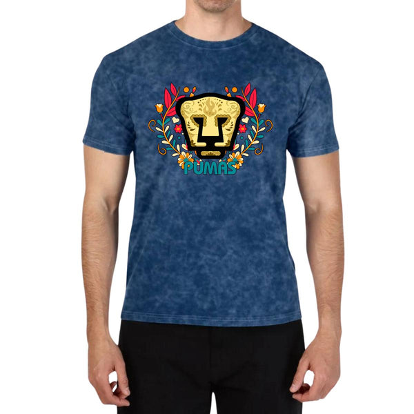 Playera Hombre Mineral Wash Pumas UNAM Día de Muertos