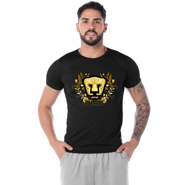 Playera Transpirable Hombre Pumas UNAM Día de Muertos Oro