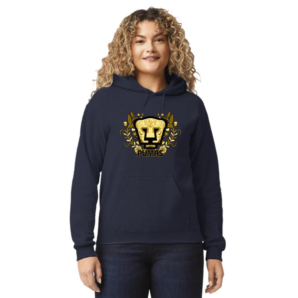 Sudadera Mujer Hoodie Pumas UNAM Día de Muertos Oro