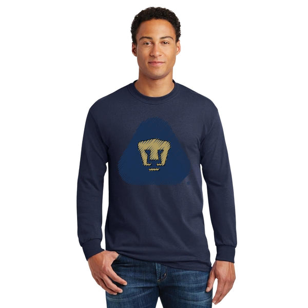 Playera Hombre Pumas UNAM Manga Larga Logo Dibujado