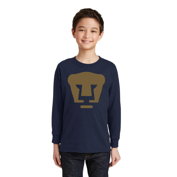 Playera M Larga Niños Pumas UNAM Logo dorado