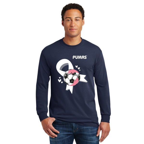 Playera Deportiva M Larga Hombre Pumas UNAM Balón Mes Rosa