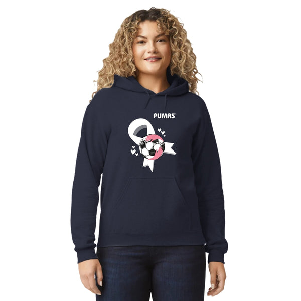 Sudadera para Mujer Hoodie Pumas UNAM Balón Mes Rosa
