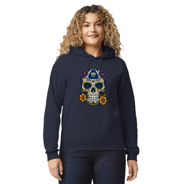 Sudadera Mujer Hoodie Pumas UNAM Calavera Flor