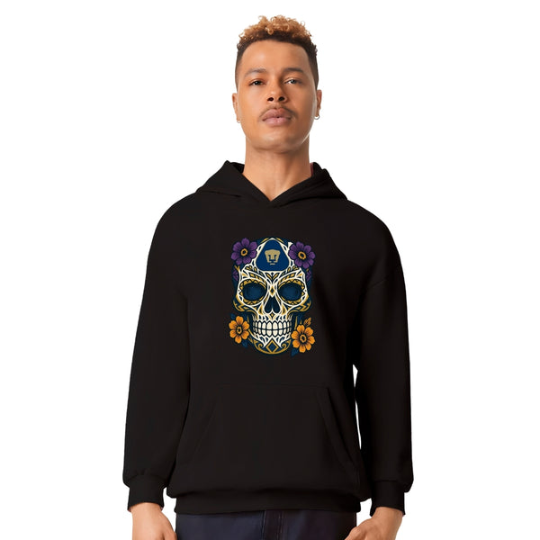 Sudadera Hombre Hoodie Pro Dry Pumas UNAM Calavera Flor