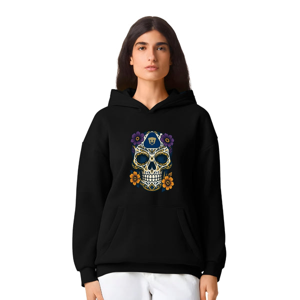 Sudadera Mujer Hoodie Pro Dry Pumas UNAM Calavera Flor