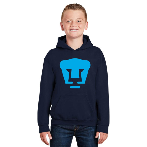 Sudadera Niños Hoodie Pumas UNAM Logo Azul báltico